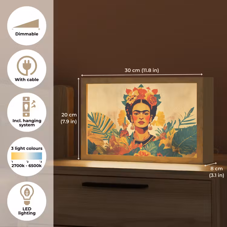 Vrouwelijk - Bloemen - Sieraden Light Box met kabel (Tafellamp) klein -USP_EN