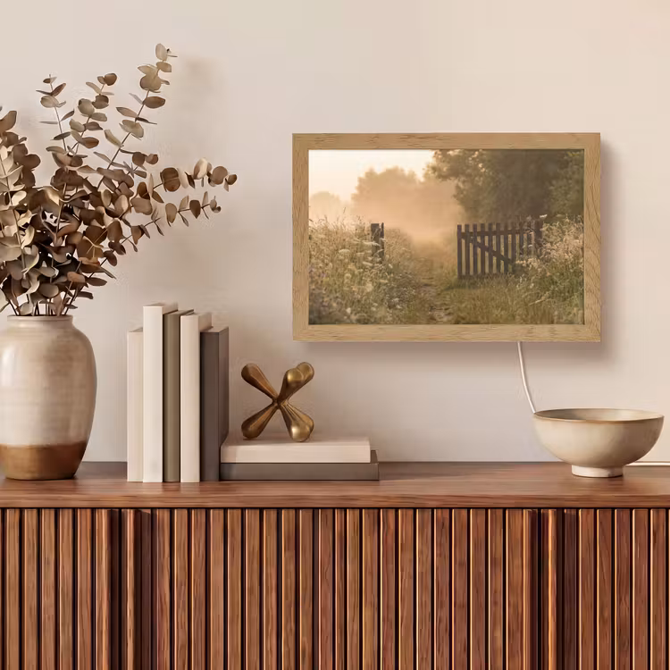 Hek - Natuur - Mist - Veld Light Box met kabel (Tafellamp) klein -sfeer2