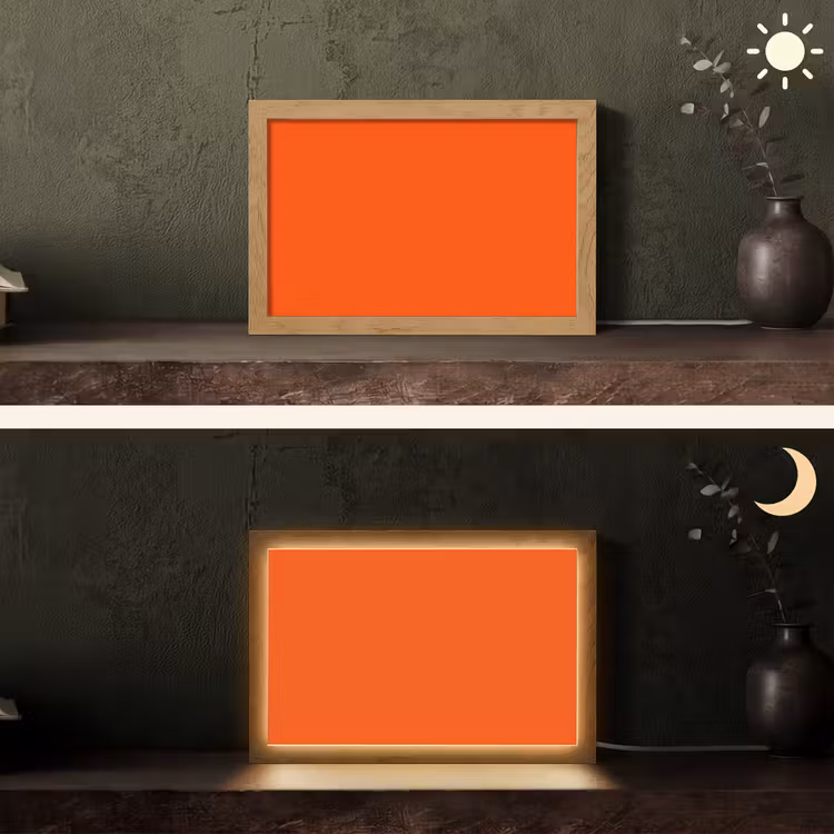 Fiery - Tangerine - Oranje Light Box met kabel (Tafellamp) klein 924 -sfeer3