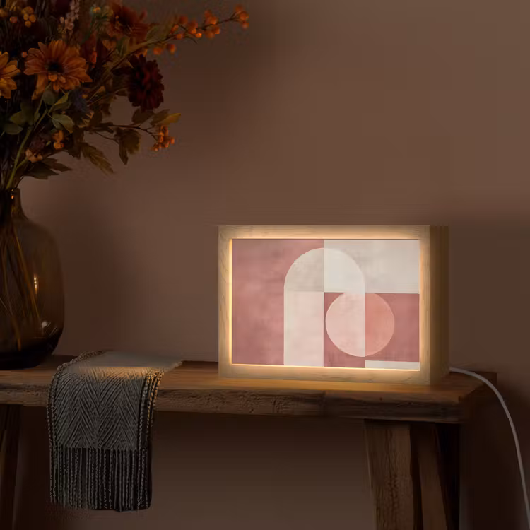 Figuren - Abstract - Roze Light Box met kabel (Tafellamp) klein -sfeer4