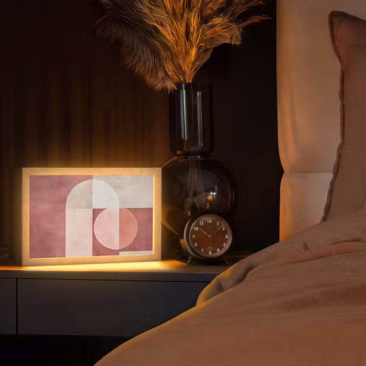 Figuren - Abstract - Roze Light Box met kabel (Tafellamp) klein -sfeer1