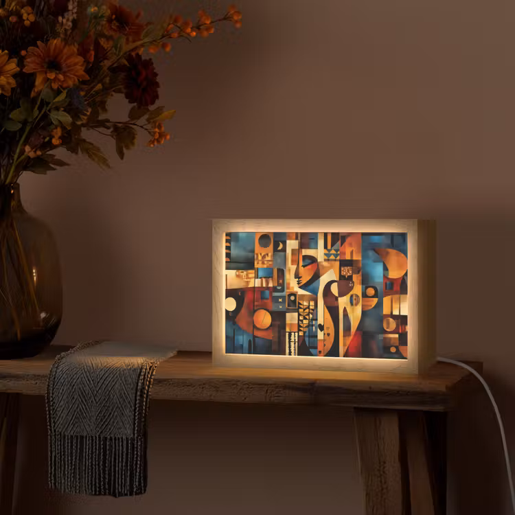 Figuren - Abstract - Symbolen Light Box met kabel (Tafellamp) klein -sfeer4