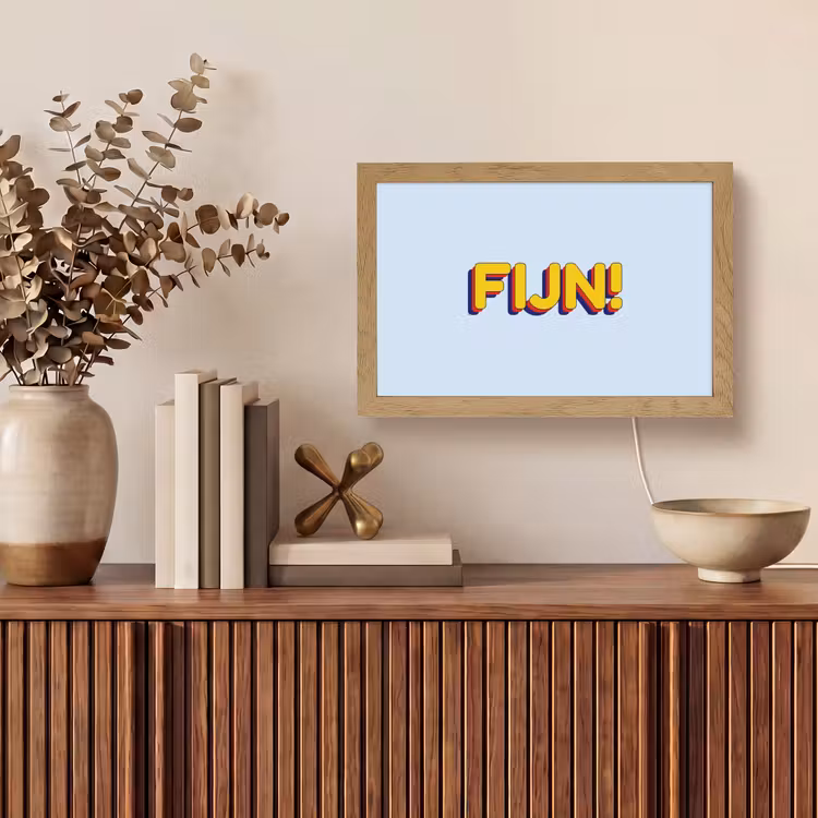 Fijn - Geel - Oranje Light Box met kabel (Tafellamp) klein -sfeer2
