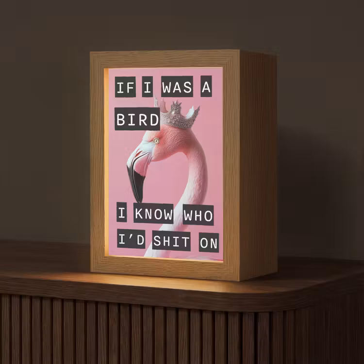 Flamingo - Roze - Vogel - Decoratie Light Box met kabel (Tafellamp) klein -z3d_website