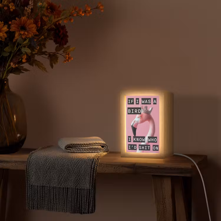 Flamingo - Roze - Vogel - Decoratie Light Box met kabel (Tafellamp) klein -sfeer4