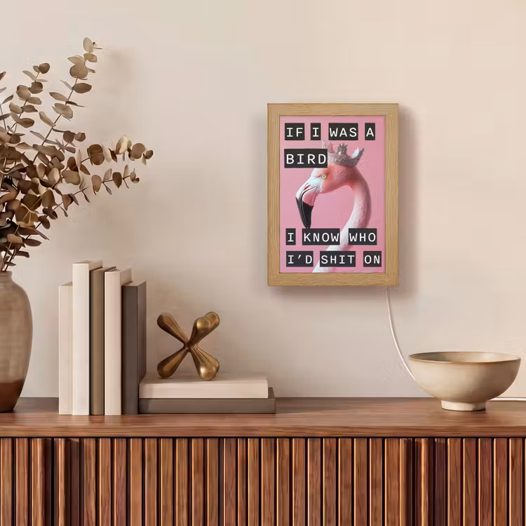 Flamingo - Roze - Vogel - Decoratie Light Box met kabel (Tafellamp) klein -sfeer2