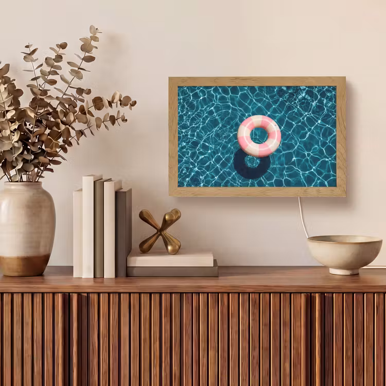 Drijvend - Zwemband - Water Light Box met kabel (Tafellamp) klein -sfeer2