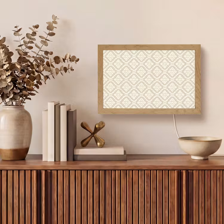 Floraal - Ornament - Beige Light Box met kabel (Tafellamp) klein 924 -sfeer2