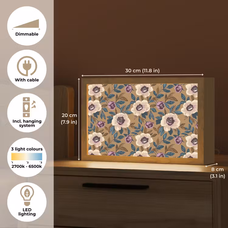 Floraal - Stilleven - Kleurrijk Light Box met kabel (Tafellamp) klein 924 -USP_EN