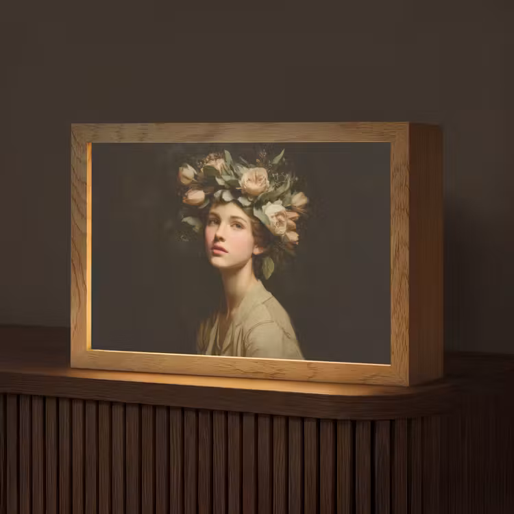 Bloemenstilte - Vrouw - Portret Light Box met kabel (Tafellamp) klein -z3d_website