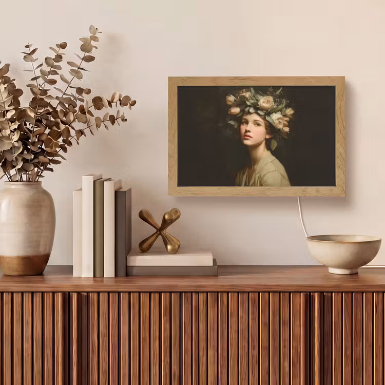 Bloemenstilte - Vrouw - Portret Light Box met kabel (Tafellamp) klein -sfeer2