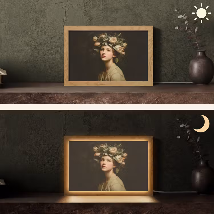 Bloemenstilte - Vrouw - Portret Light Box met kabel (Tafellamp) klein -sfeer3