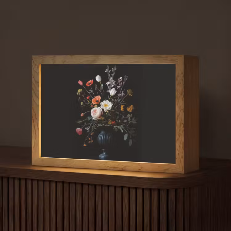 Bloemstuk - Vaas - Zwart Light Box met kabel (Tafellamp) klein -z3d_website