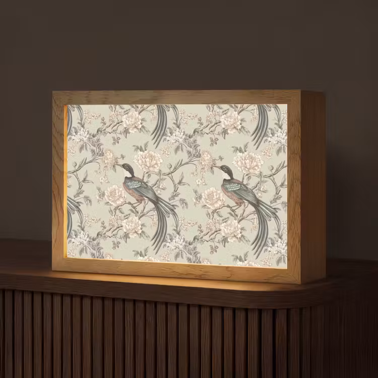 Bloem - Vogel - Kleurrijk Light Box met kabel (Tafellamp) klein 924 -z3d_website