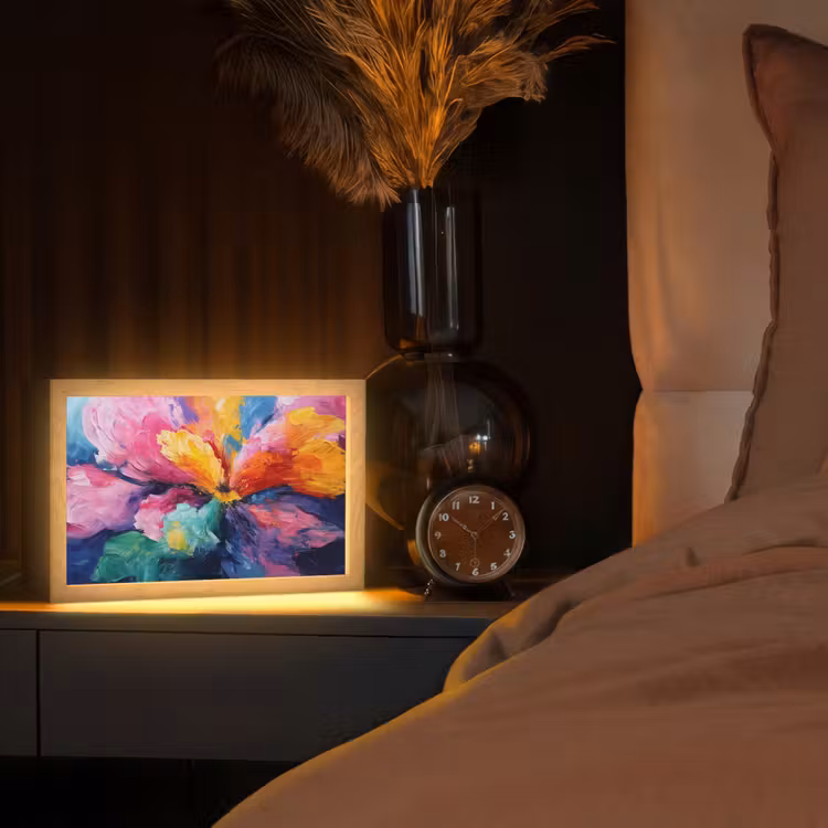 Bloemexplosie - Veelkleurig - Bewegend Light Box met kabel (Tafellamp) klein -sfeer1