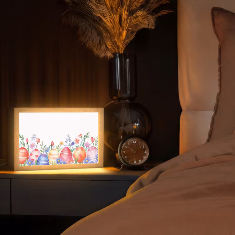 Bloementuin - Kleurrijk - Eieren Light Box met kabel (Tafellamp) klein -sfeer1