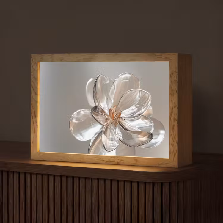 Bloem - Glazen - Doorzichtig Light Box met kabel (Tafellamp) klein -z3d_website