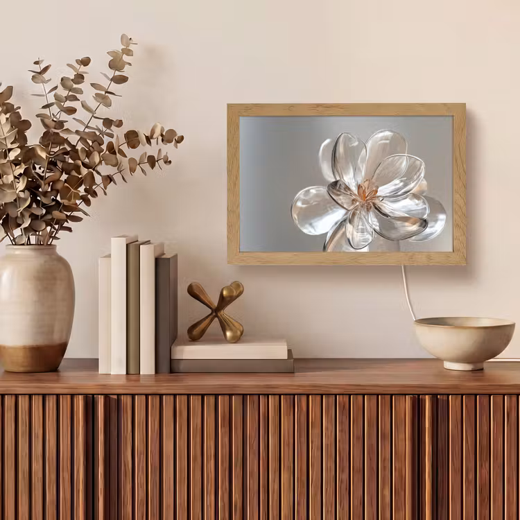 Bloem - Glazen - Doorzichtig Light Box met kabel (Tafellamp) klein -sfeer2