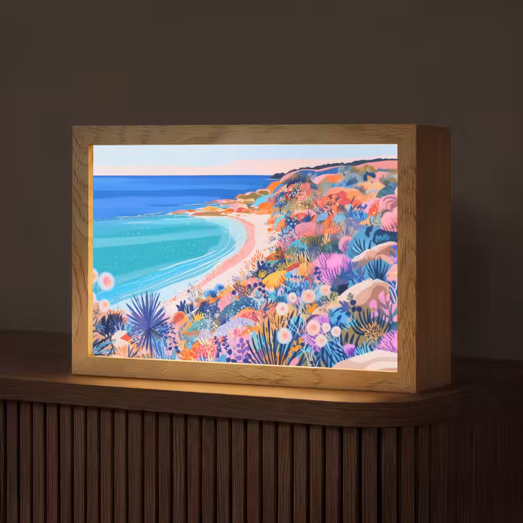 Bloemenweide - Zee - Zomers Light Box met kabel (Tafellamp) klein -z3d_website