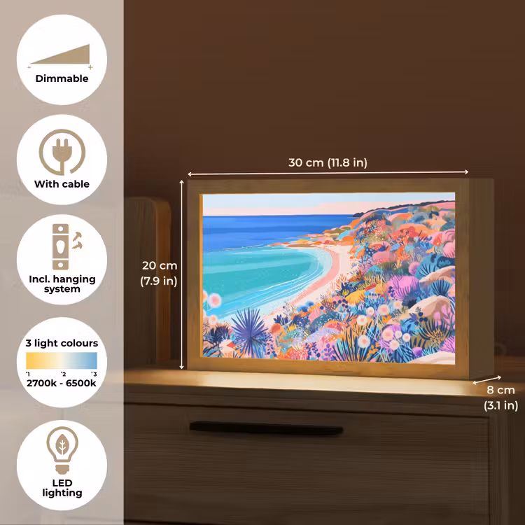 Bloemenweide - Zee - Zomers Light Box met kabel (Tafellamp) klein -USP_EN