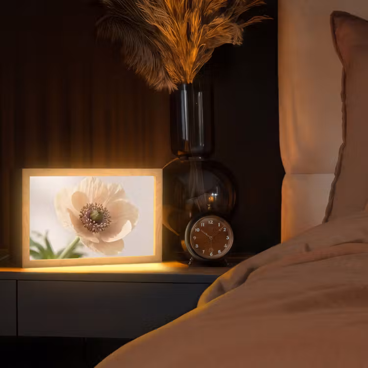 Bloem - Minimalistisch - Groen Light Box met kabel (Tafellamp) klein -sfeer1