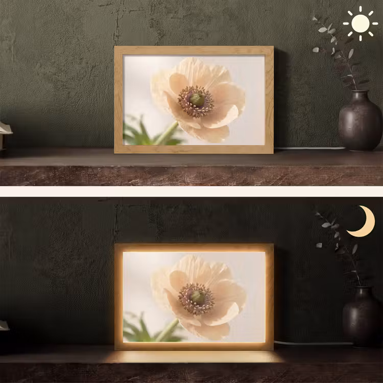 Bloem - Minimalistisch - Groen Light Box met kabel (Tafellamp) klein -sfeer3