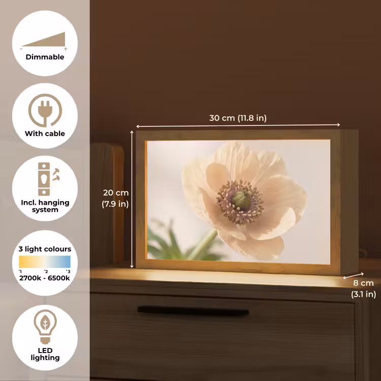 Bloem - Minimalistisch - Groen Light Box met kabel (Tafellamp) klein -USP_EN