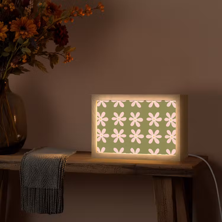Bloem - Modern - Groen Light Box met kabel (Tafellamp) klein 924 -sfeer4