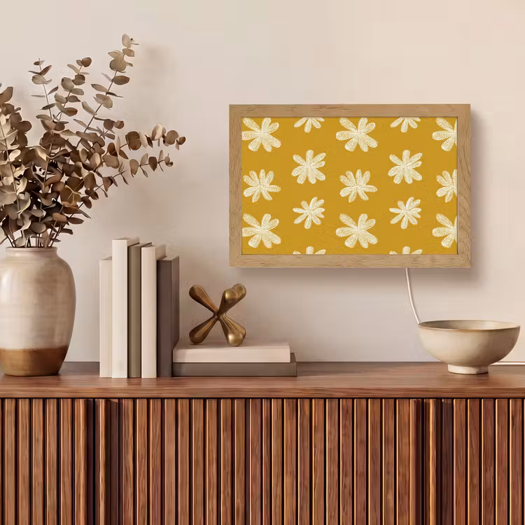 Bloem - Speels - Okergeel Light Box met kabel (Tafellamp) klein 924 -sfeer2