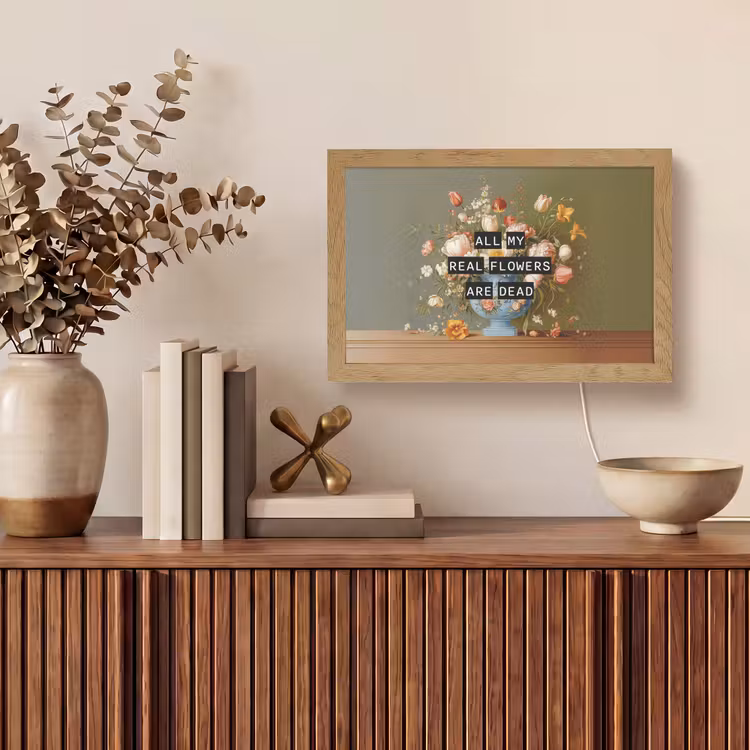Bloem - Quote - Vintage - Art Light Box met kabel (Tafellamp) klein -sfeer2