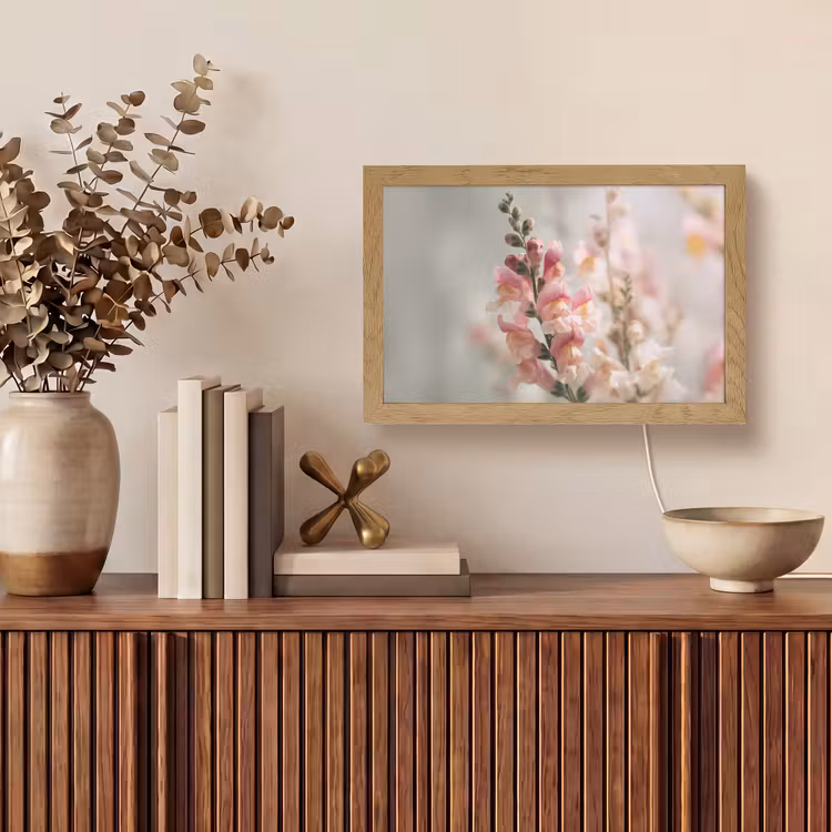 Bloem - Leeuwenbek - Roze - Stengel Light Box met kabel (Tafellamp) klein -sfeer2