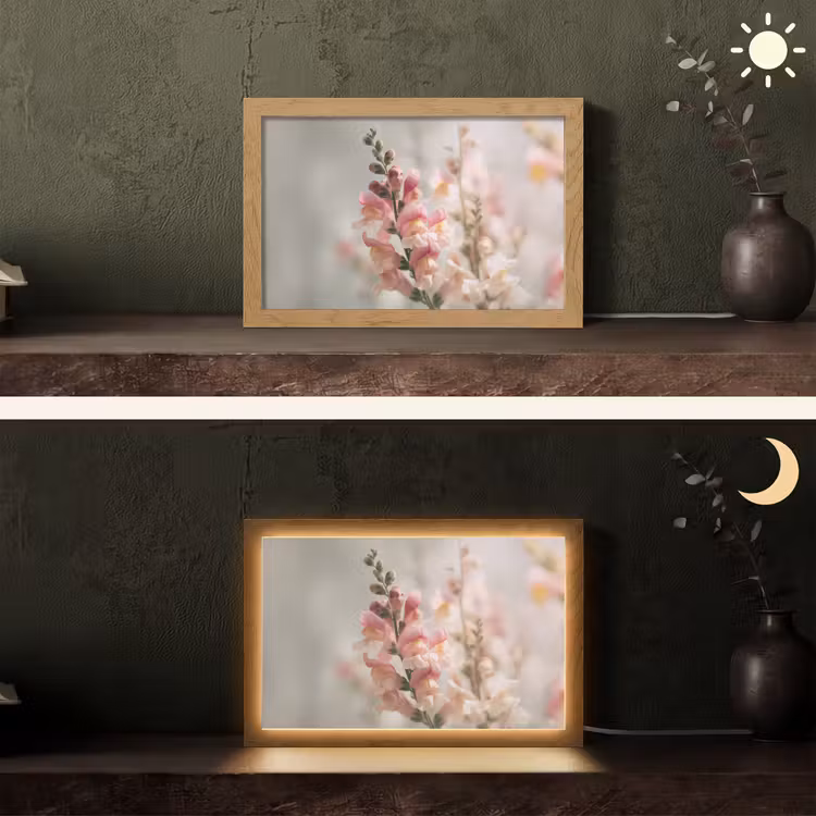 Bloem - Leeuwenbek - Roze - Stengel Light Box met kabel (Tafellamp) klein -sfeer3