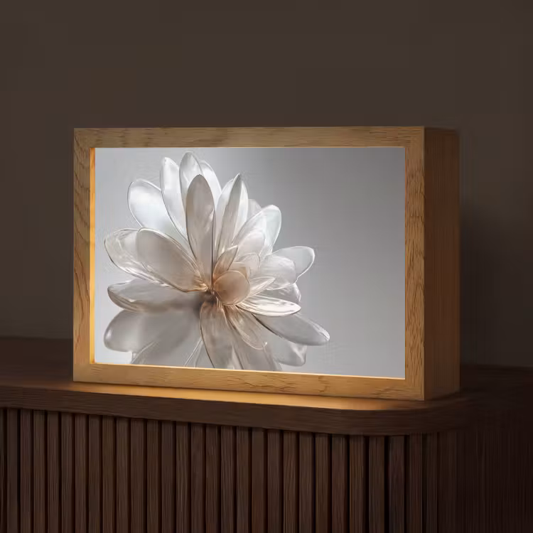 Bloem - Wit - Neutraal Light Box met kabel (Tafellamp) klein -z3d_website