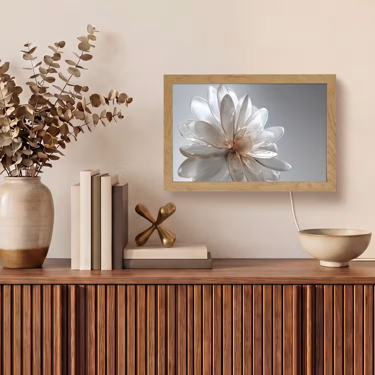 Bloem - Wit - Neutraal Light Box met kabel (Tafellamp) klein -sfeer2