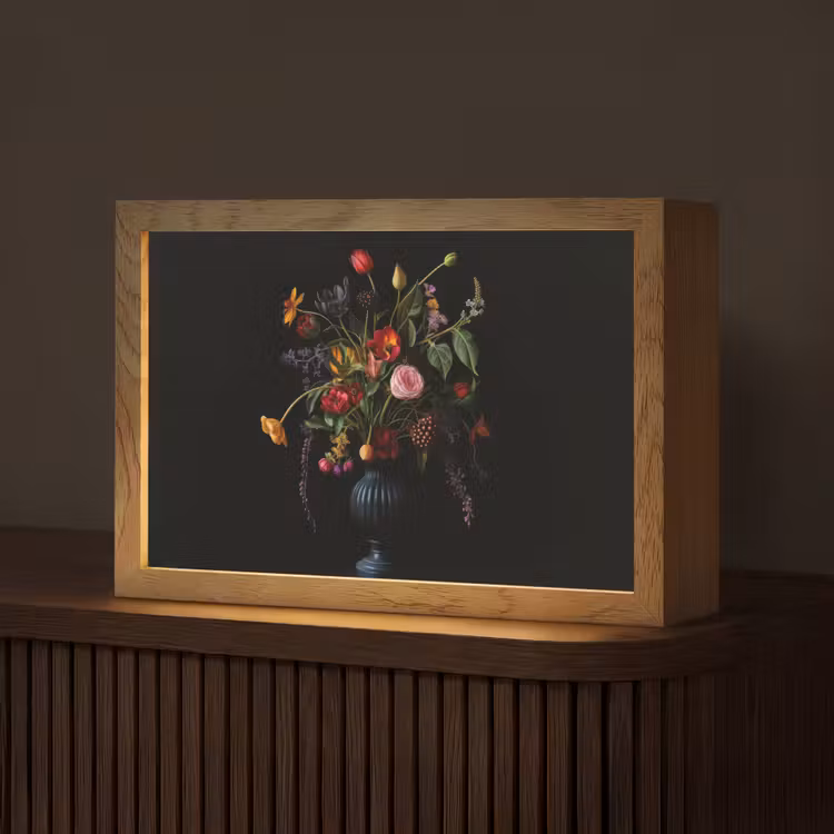 Bloemen - Bessen - Klassiek Light Box met kabel (Tafellamp) klein -z3d_website