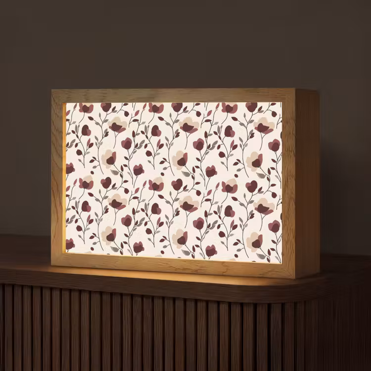 Bloemen - Botanisch - Bordeaux Light Box met kabel (Tafellamp) klein 924 -z3d_website