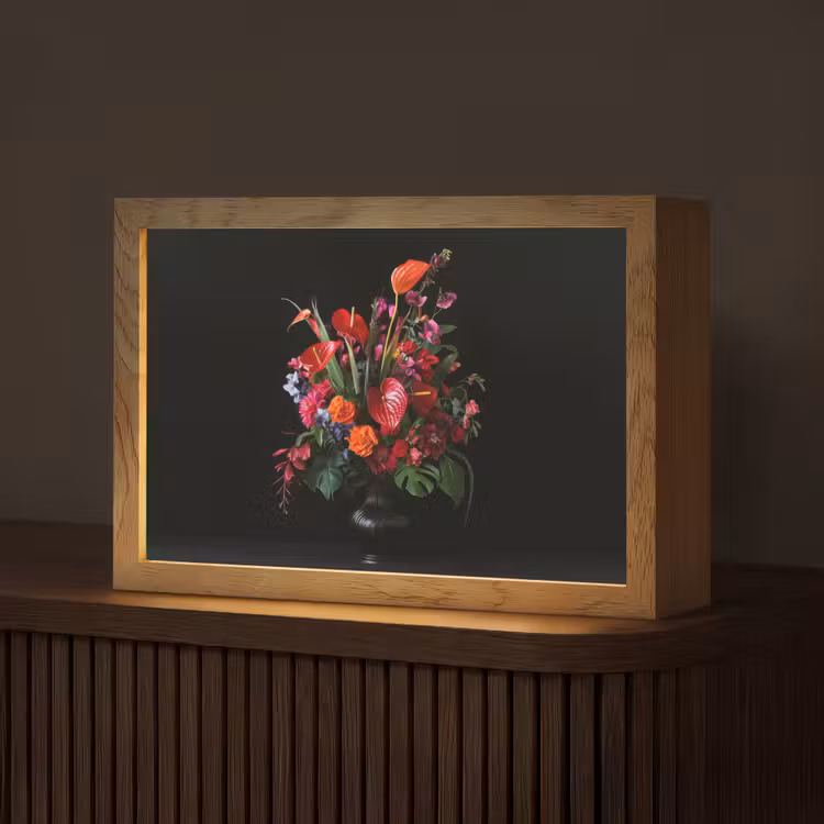 Bloemen - Boeket - Sierlijk Light Box met kabel (Tafellamp) klein -z3d_website