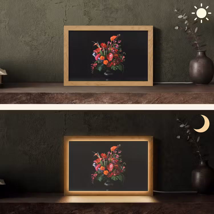 Bloemen - Boeket - Sierlijk Light Box met kabel (Tafellamp) klein -sfeer3
