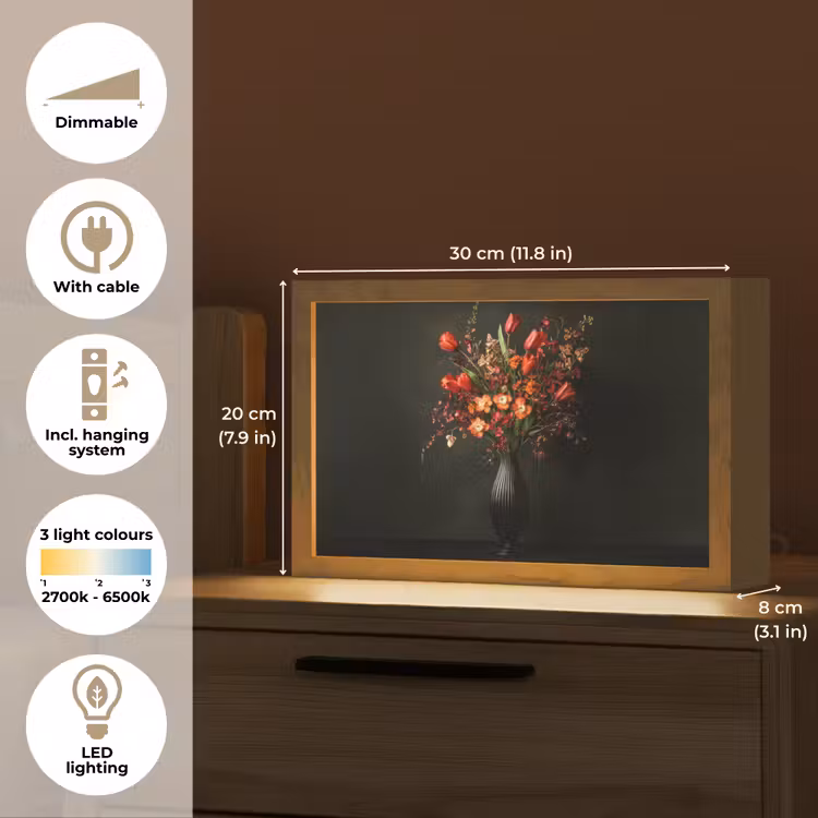 Bloemen - Takken - Boeket Light Box met kabel (Tafellamp) klein -USP_EN