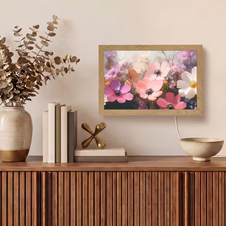 Bloemen - Kleurrijk - Bloei Light Box met kabel (Tafellamp) klein -sfeer2