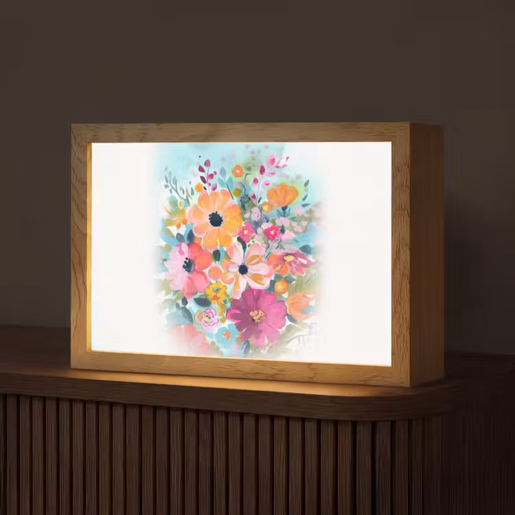 Bloemen - Kleuren - Boeket - Natuur Light Box met kabel (Tafellamp) klein -z3d_website
