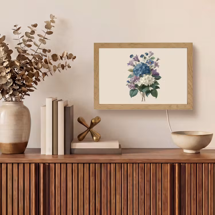 Bloemen - Gedetailleerd - Rust - Realistisch Light Box met kabel (Tafellamp) klein -sfeer2