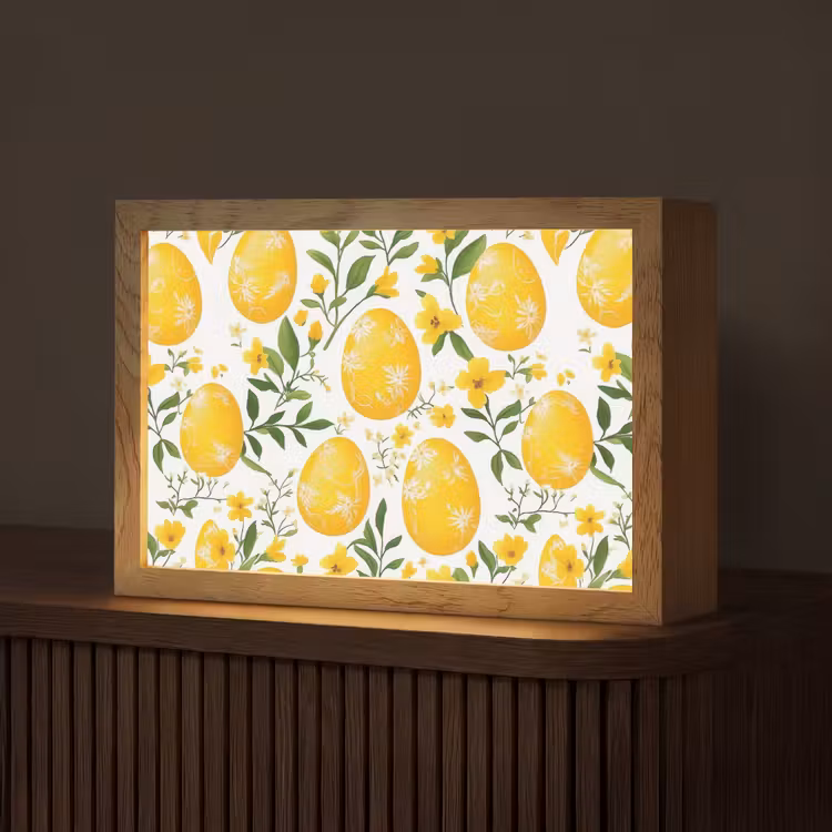 Bloemen - Paaseieren - Geel Light Box met kabel (Tafellamp) klein -z3d_website