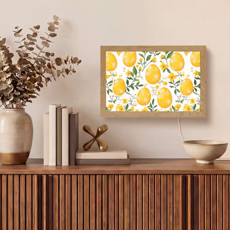 Bloemen - Paaseieren - Geel Light Box met kabel (Tafellamp) klein -sfeer2