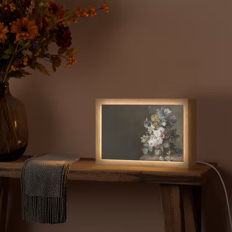 Bloemen - Eelke Jelles Eelkema - Oude meesters Light Box met kabel (Tafellamp) klein -sfeer4