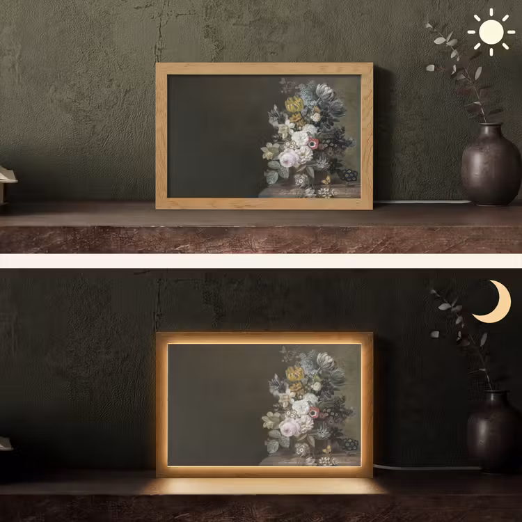 Bloemen - Eelke Jelles Eelkema - Oude meesters Light Box met kabel (Tafellamp) klein -sfeer3