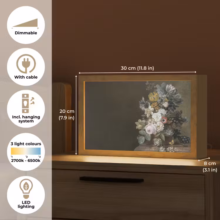 Bloemen - Eelke Jelles Eelkema - Oude meesters Light Box met kabel (Tafellamp) klein -USP_EN