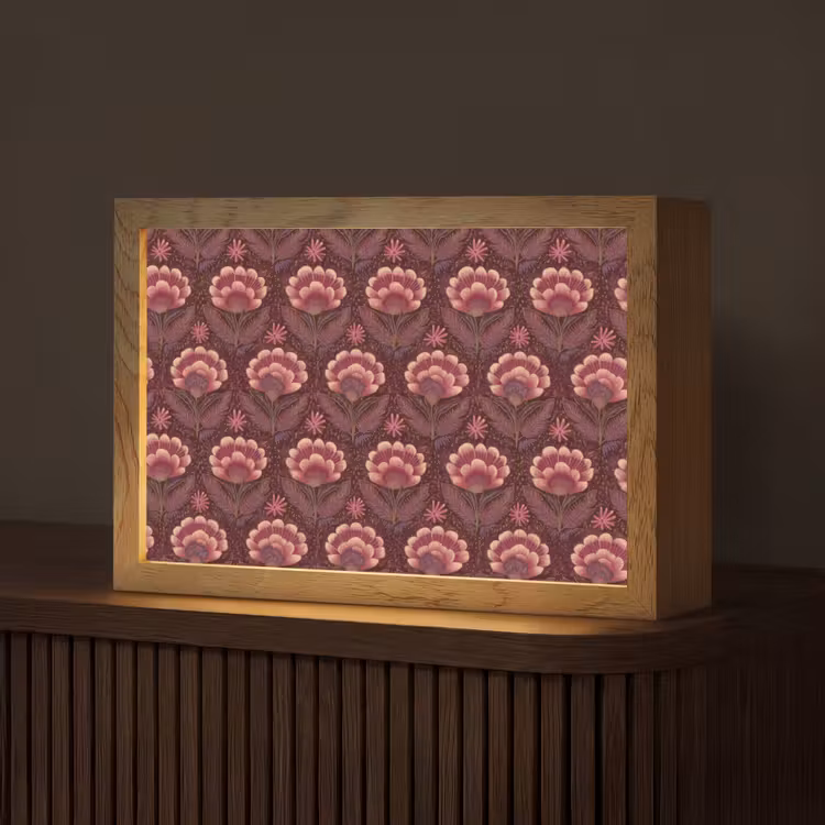 Bloemen - Waaier - Paars Light Box met kabel (Tafellamp) klein 924 -z3d_website