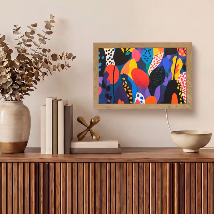 Bloemen - Bladeren - Abstract - Rood Light Box met kabel (Tafellamp) klein -sfeer2