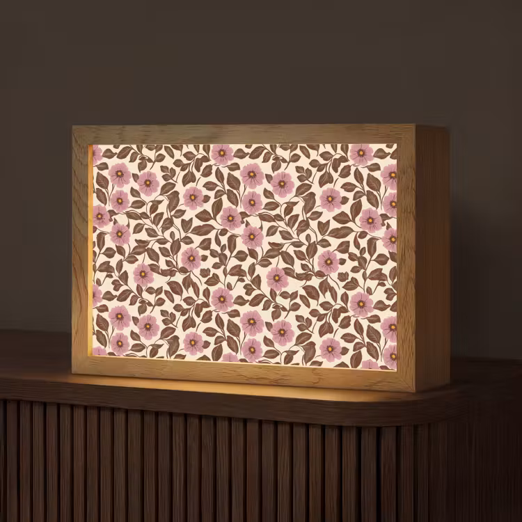 Bloemen - Bladeren - Kleurrijk Light Box met kabel (Tafellamp) klein 924 -z3d_website
